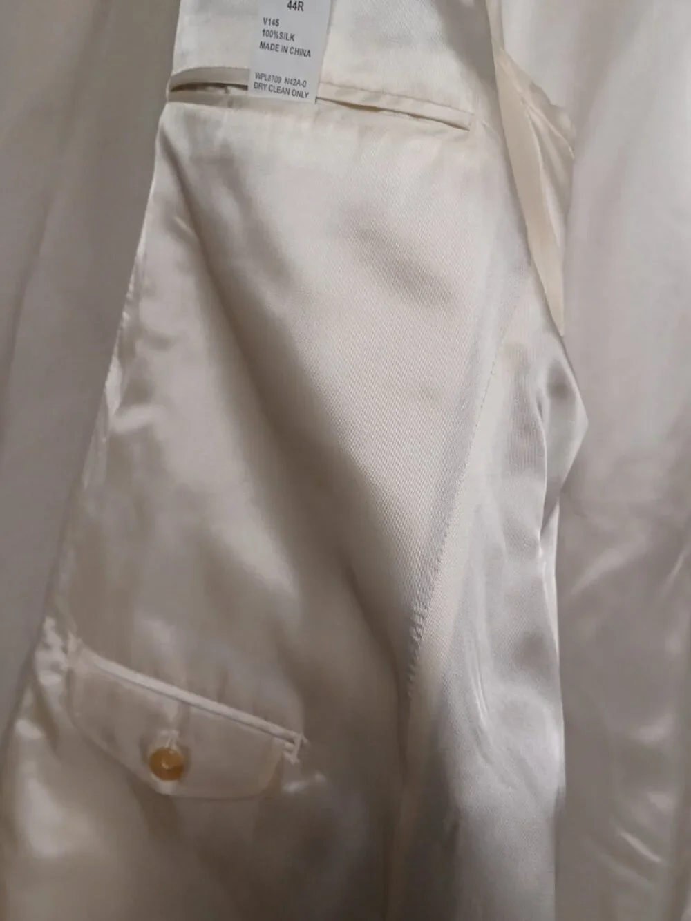 Nautica Blazer Men's 44R Beige Sport Coat Jacket Casual Business Silk